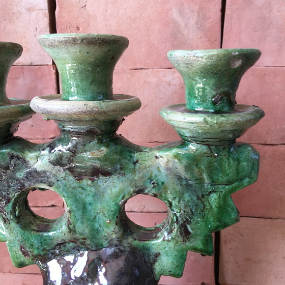 Image 1 of Tamegroute Pottery Candlestick