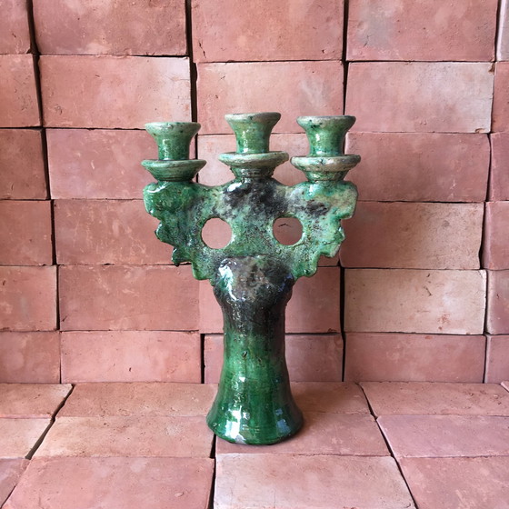 Image 1 of Tamegroute Pottery Candlestick