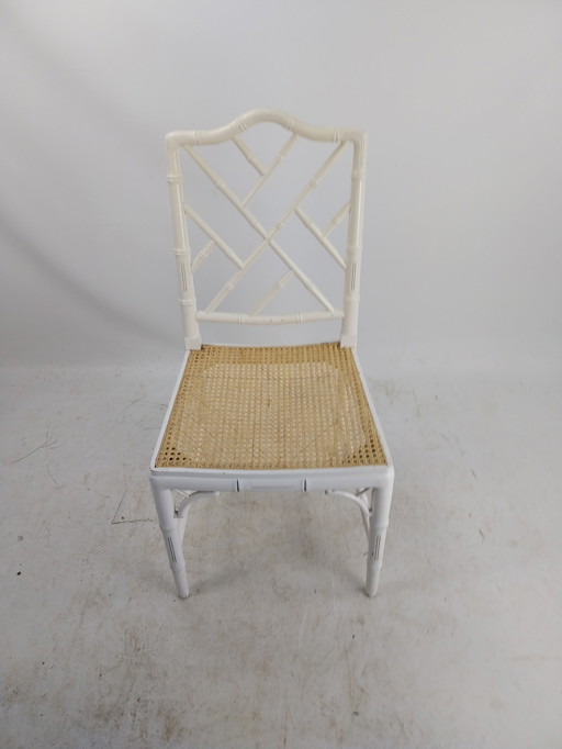 6 X Faux Bamboo Webbing Chairs In Style By Jonathan Adler