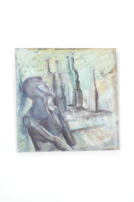 Image 1 of Composition peinte d'une dame sur toile