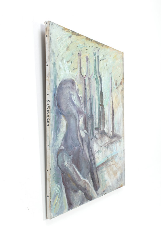 Image 1 of Composition peinte d'une dame sur toile