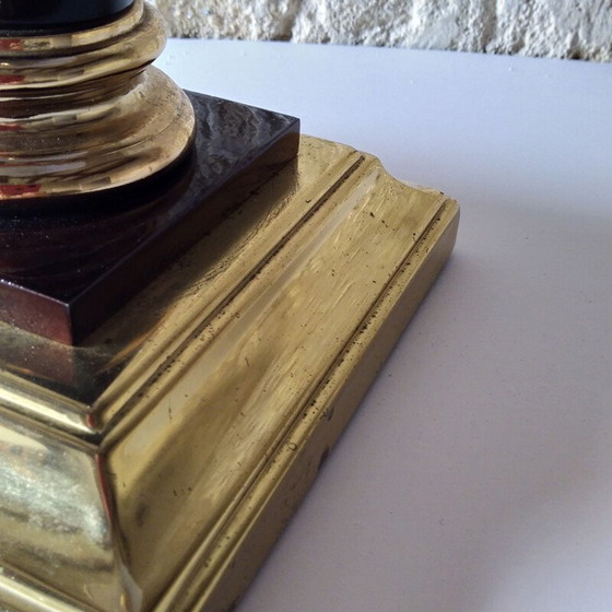 Image 1 of Brass and plexiglass vintage column lamp by Maison le Dauphin