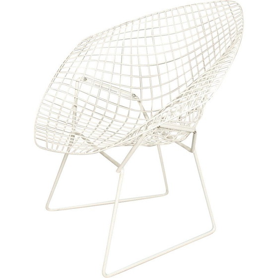 Image 1 of Vintage metal mesh chair with risan covering for Knoll, Germany 1983