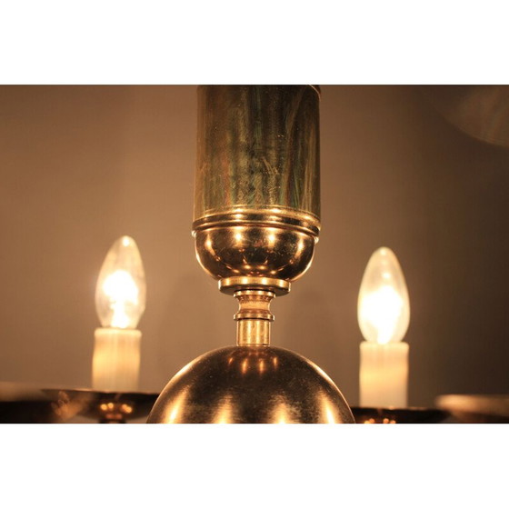 Image 1 of Vintage brass chandelier by Kamenický Šenov, Czechoslovakia 1950