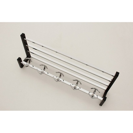 Image 1 of Vintage coat rack in gray steel and chrome, 1970
