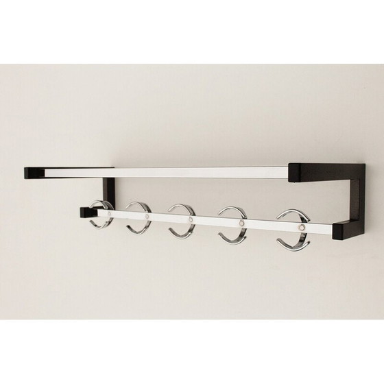 Image 1 of Vintage coat rack in gray steel and chrome, 1970