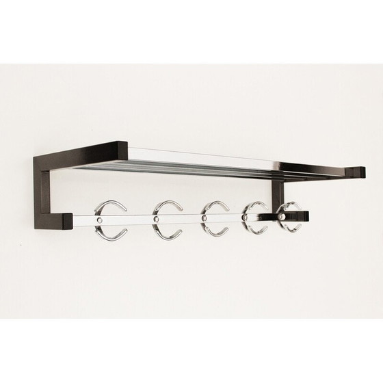 Image 1 of Vintage coat rack in gray steel and chrome, 1970