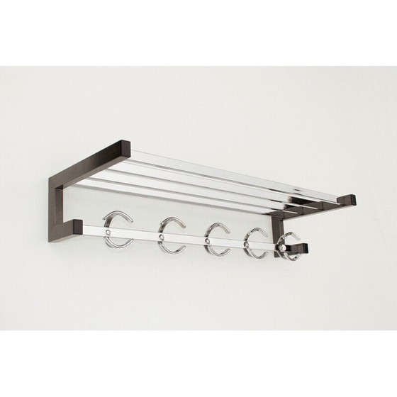 Image 1 of Vintage coat rack in gray steel and chrome, 1970