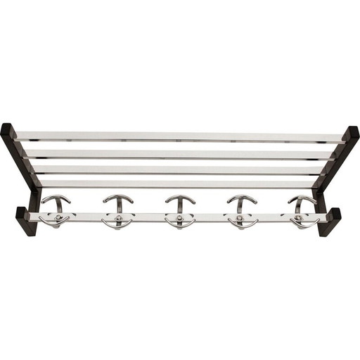 Vintage coat rack in gray steel and chrome, 1970