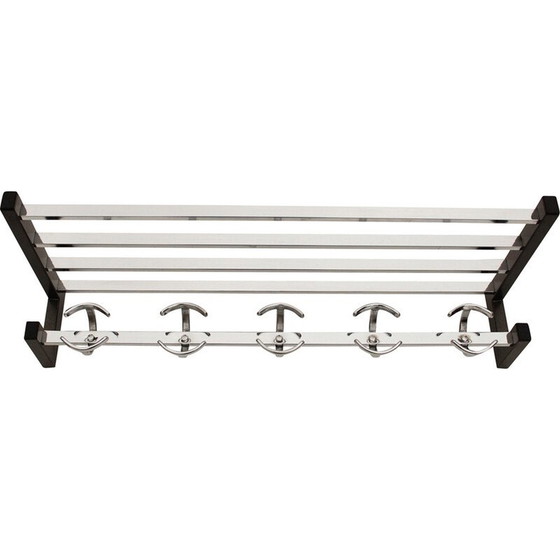 Image 1 of Vintage coat rack in gray steel and chrome, 1970
