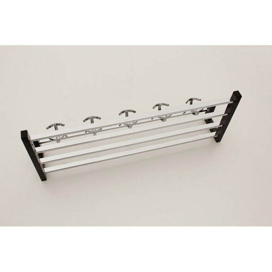 Image 1 of Vintage coat rack in gray steel and chrome, 1970