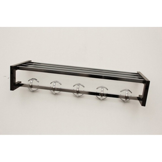 Image 1 of Vintage coat rack in gray steel and chrome, 1970