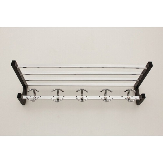 Image 1 of Vintage coat rack in gray steel and chrome, 1970