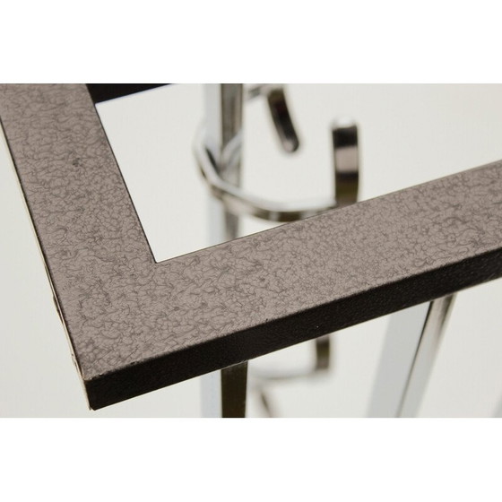 Image 1 of Vintage coat rack in gray steel and chrome, 1970