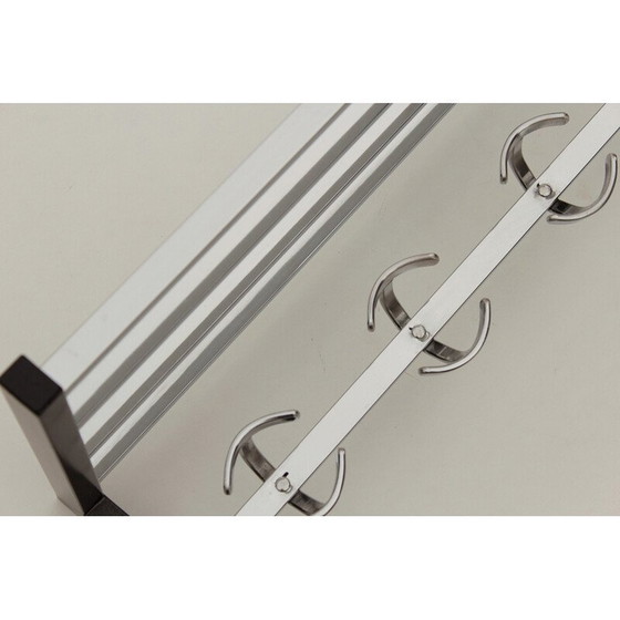 Image 1 of Vintage coat rack in gray steel and chrome, 1970