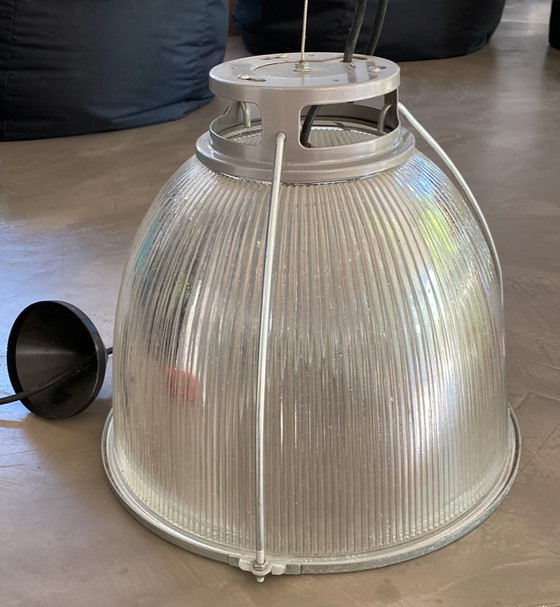 Image 1 of Vintage glass hanging lamp