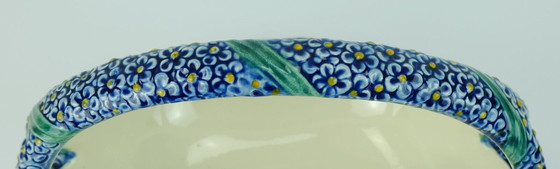 Image 1 of Karlsruher Majolika ceramic basket by Wilhelm Süs