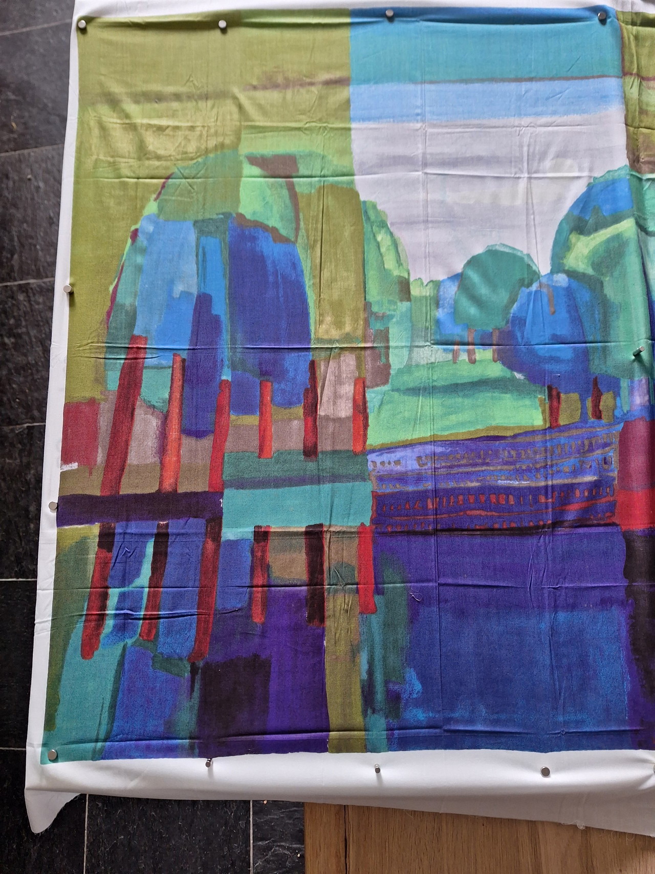 Ton Schulten Al lago serigrafia su seta
