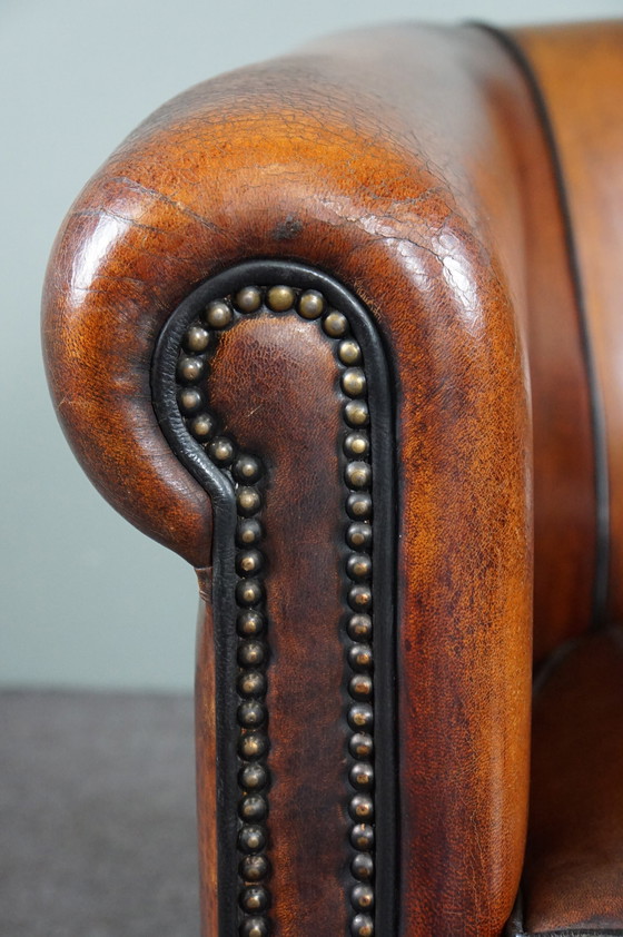 Image 1 of Fauteuil club avec passepoil noir et rivets décoratifs