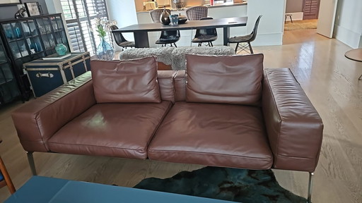 2x Flexform Lifesteel Leather sofa