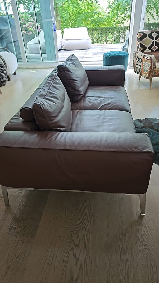 2x Flexform Lifesteel Leather sofa