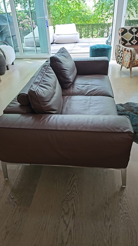 Image 1 of 2x Flexform Lifesteel Leather sofa