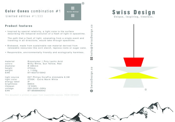 Image 1 of Combinaison de cônes de couleur #1 - Edition limitée (1/330) Swiss Design