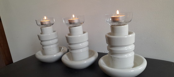 Image 1 of Tea light holder made of porcelain insulators