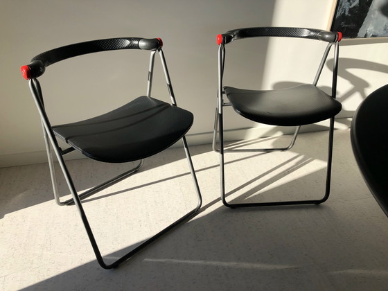 Image 1 of 2x Padua folding chairs with 'red ears'