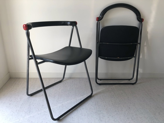 Image 1 of 2x Padua folding chairs with 'red ears'