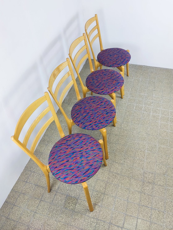 Image 1 of 4 sedie da pranzo in legno dal design vintage danese