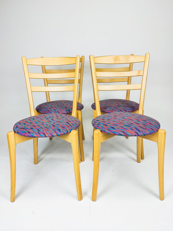 Image 1 of 4 sedie da pranzo in legno dal design vintage danese