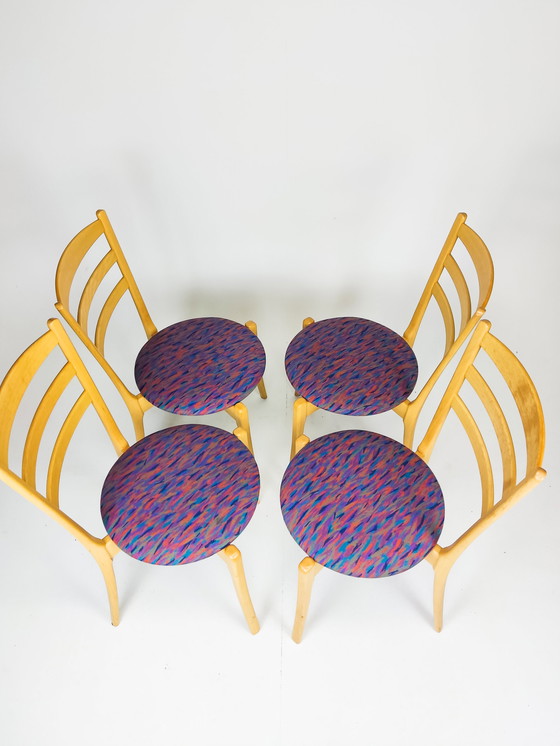 Image 1 of 4 sedie da pranzo in legno dal design vintage danese