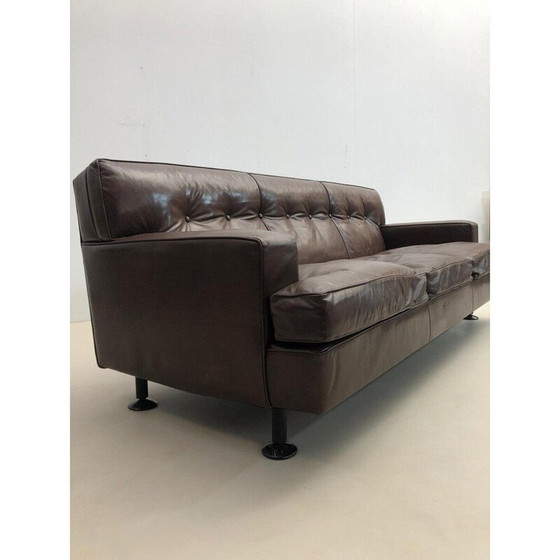Image 1 of Mid-century brown leather square sofa by Marco Zanuso for Arflex, 1960s
