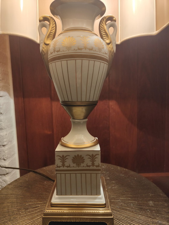 Image 1 of Elegante lampada da tavolo Mangani Greek Urn con paralume originale