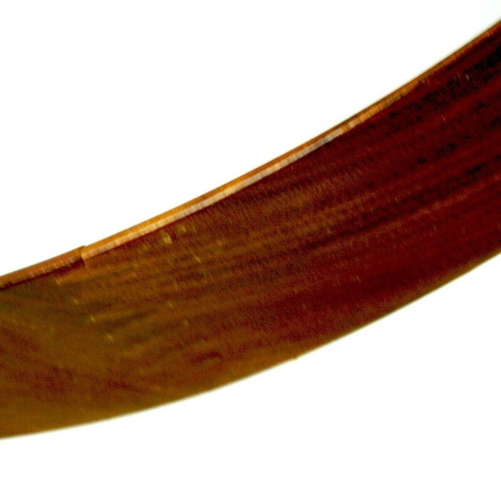 Image 1 of Italian mid century circular teak and rope wall mirror, Italy 1960