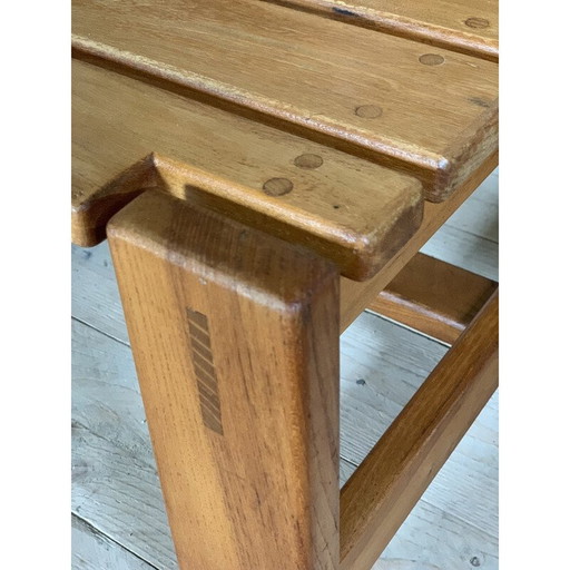 Vintage solid elm coffee table, 1980