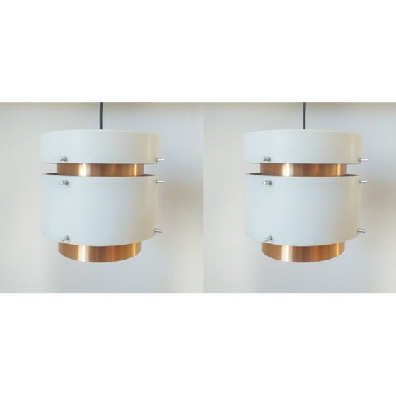 Image 1 of Pair of mid century pendant lamps, Denmark 1970s