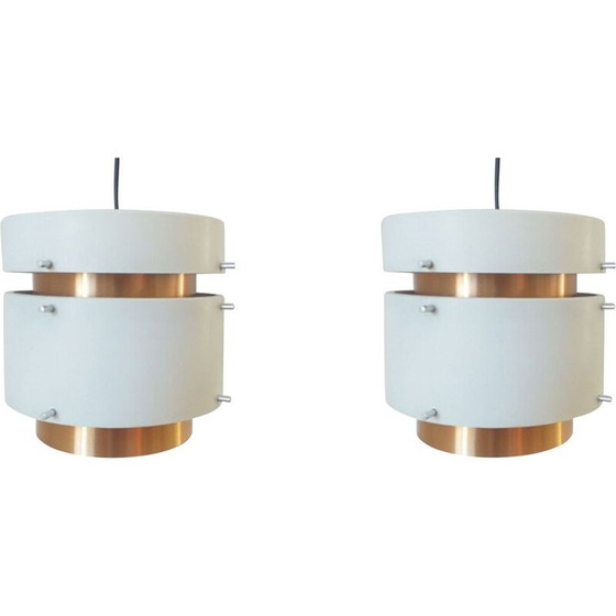 Image 1 of Pair of mid century pendant lamps, Denmark 1970s