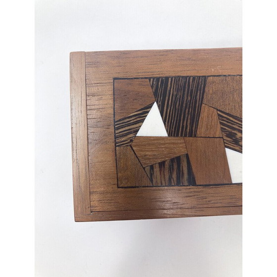 Image 1 of Scatola d'epoca con intarsi in legno e osso, 1950