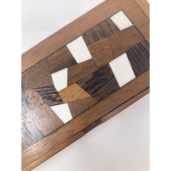 Image 1 of Scatola d'epoca con intarsi in legno e osso, 1950