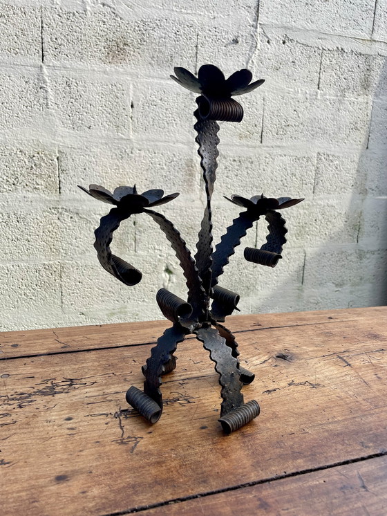 Image 1 of Spanish Wrought Iron Brutal Candle Spade 1950