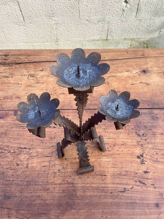 Image 1 of Spanish Wrought Iron Brutal Candle Spade 1950