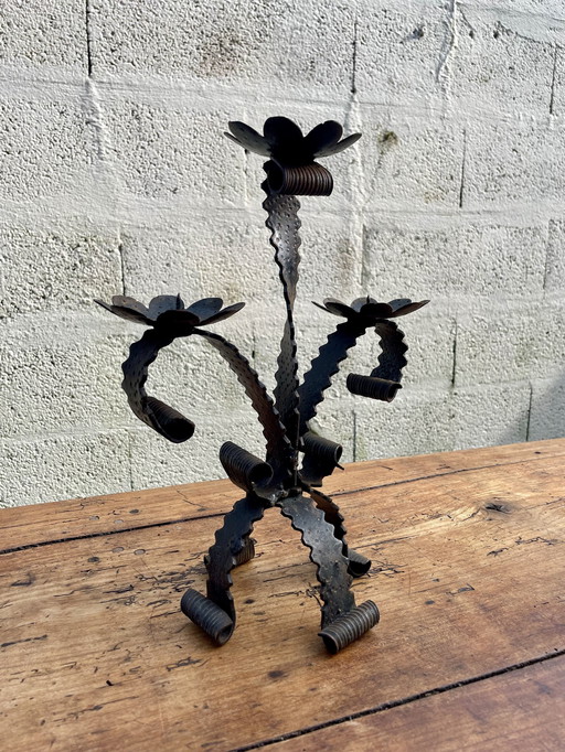 Spanish Wrought Iron Brutal Candle Spade 1950