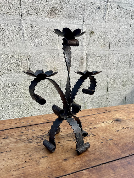 Image 1 of Spanish Wrought Iron Brutal Candle Spade 1950