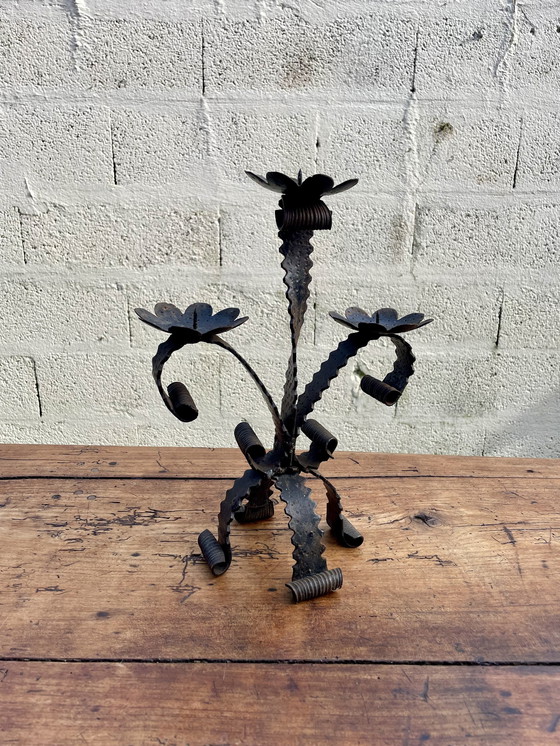 Image 1 of Spanish Wrought Iron Brutal Candle Spade 1950