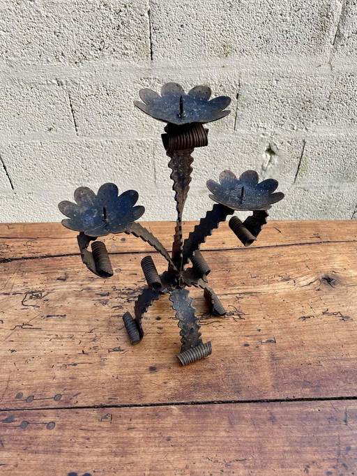 Spanish Wrought Iron Brutal Candle Spade 1950