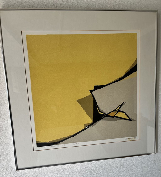 Screenprint Tension Entre Jaune Et Noir By Fon Klement