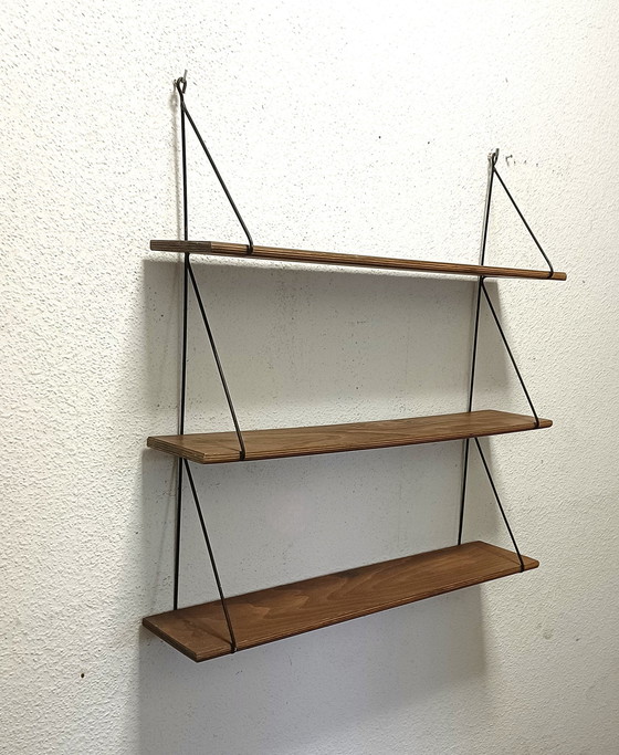 Image 1 of Fifties Wall Rack With Three Shelves