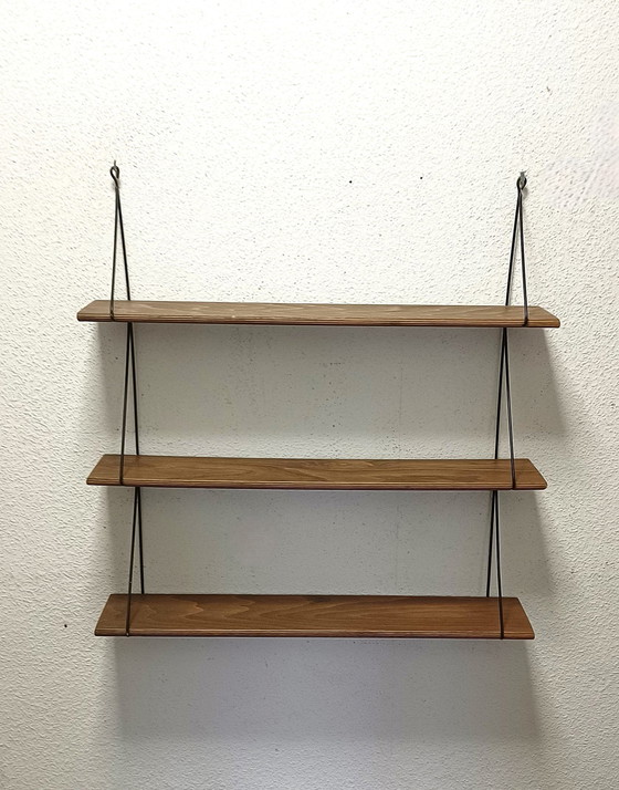 Image 1 of Fifties Wall Rack With Three Shelves